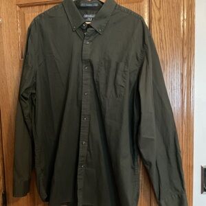 Eddie Bauer Men's Green Button-Up Shirt XL NWT